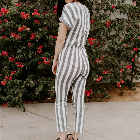 The Taylee Vertical Stipe Jumpsuit - Picture 5 of 8